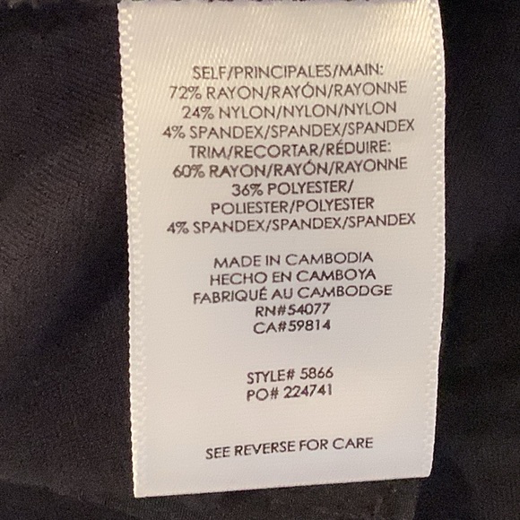 Cabi 5866 Black Pants Size 6 Banded Waist Cropped Trousers Minimalist - Picture 15 of 16